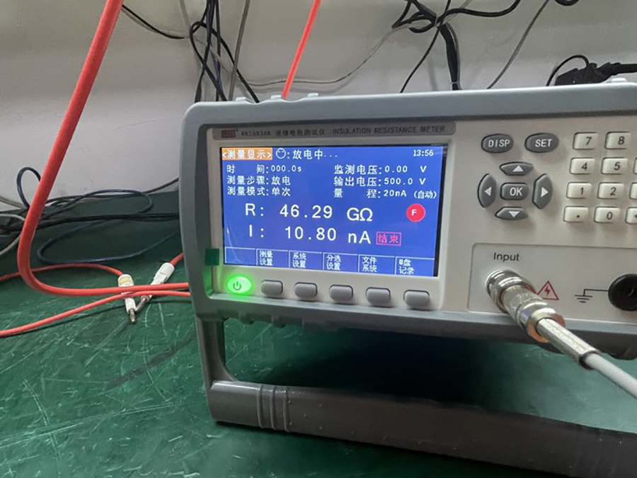 Insulation resistance tester interface