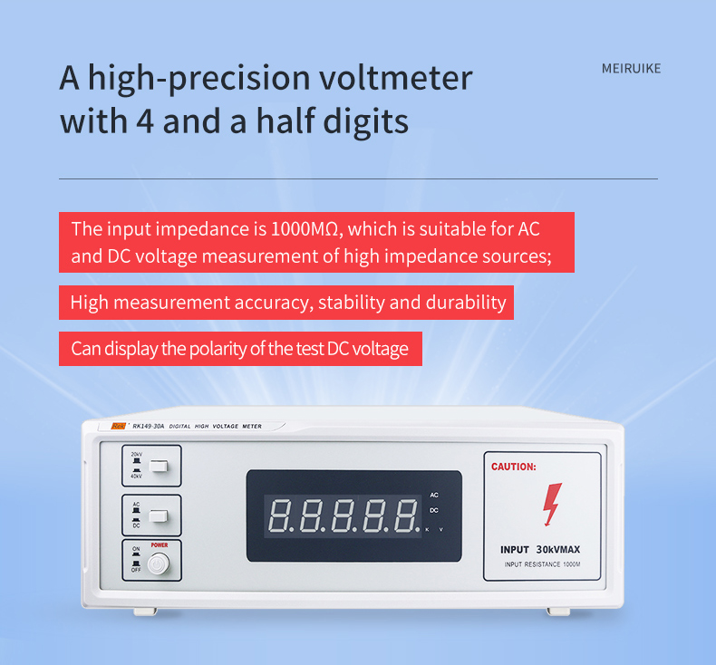 RK149-40A High-Precision Volt Meter / High Voltage Digital Meter 20.000kV-40.000kV